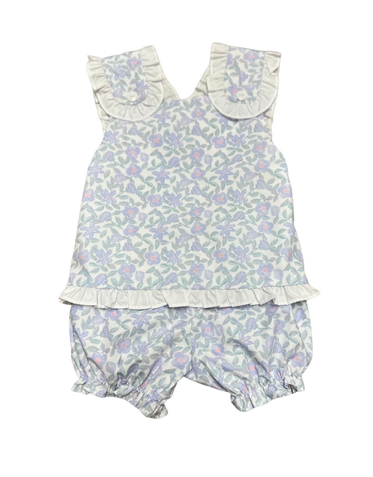 Pastel Floral Cross Back Bloomer Set