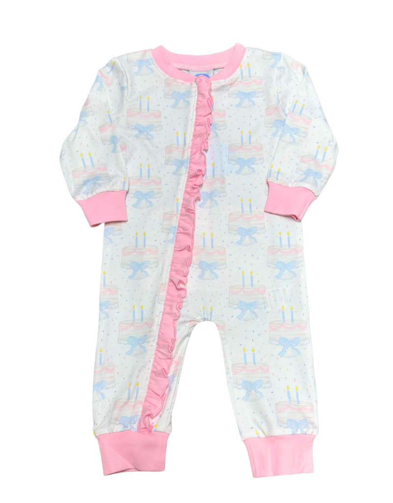 Pink Ruffle Birthday Girl Two-Way Zipper PJ