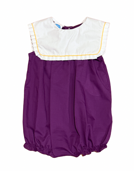 Purple Ruffle Square Neck Bubble