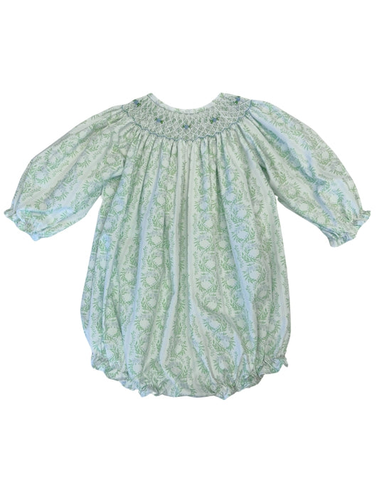 Green Floral Bishop Smock Bubble