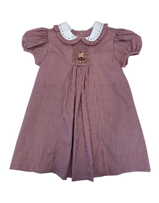 Maroon Bulldog Smock Dress