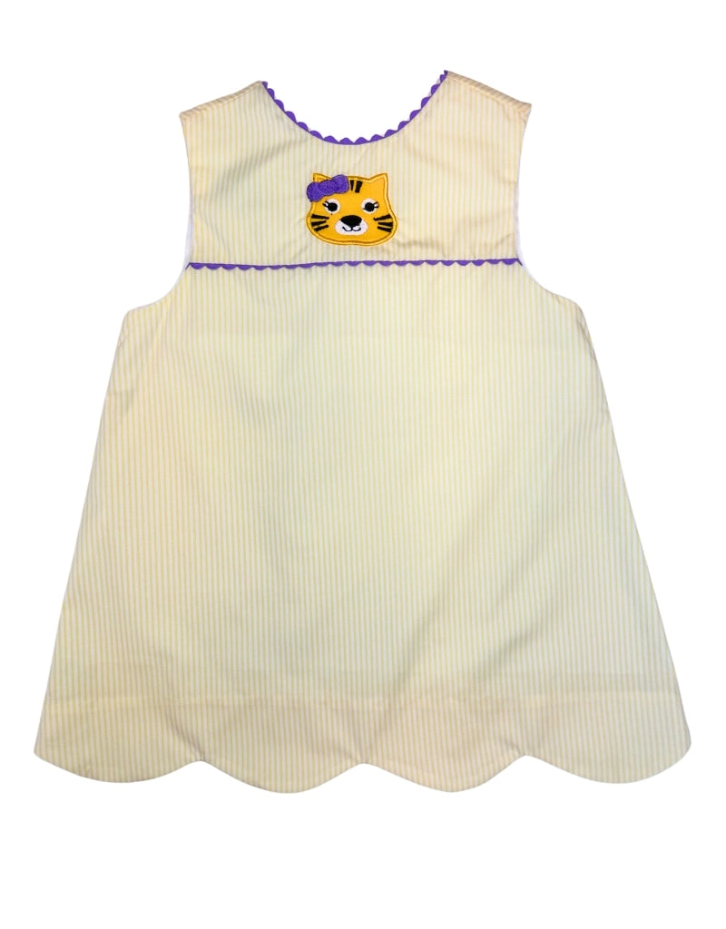 Yellow Tiger Ric Rac Scallop Dress