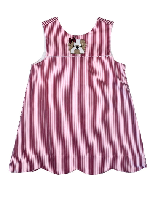 Maroon Bulldog Ric Rac Scallop Dress