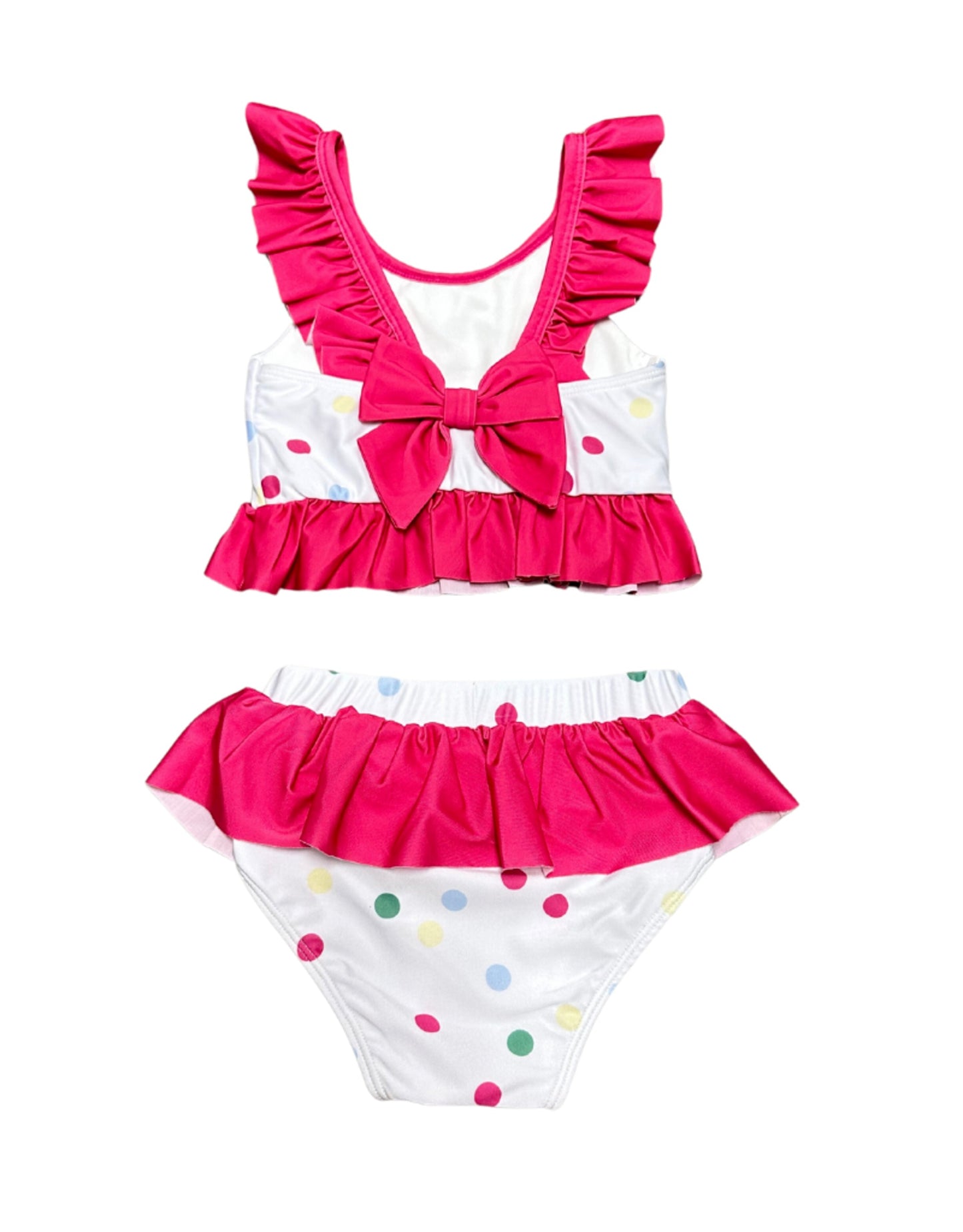 Colorful Polka Dot Two Piece Ruffle Swim